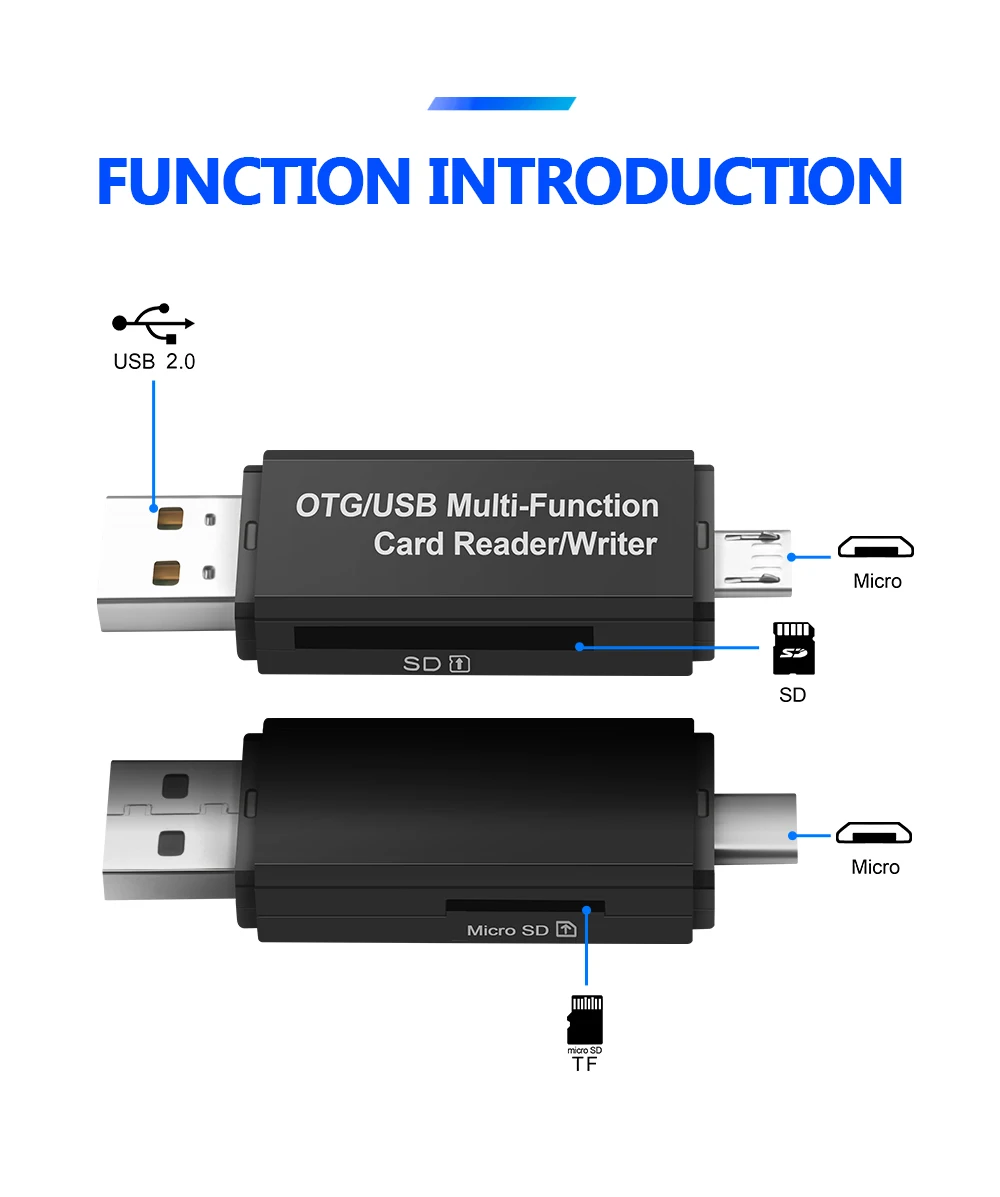 Rocketek usb 2,0 3,0 считыватель карт памяти Тип c OTG android адаптер кардридер для micro SD/TF microsd ридеры ноутбук компьютер