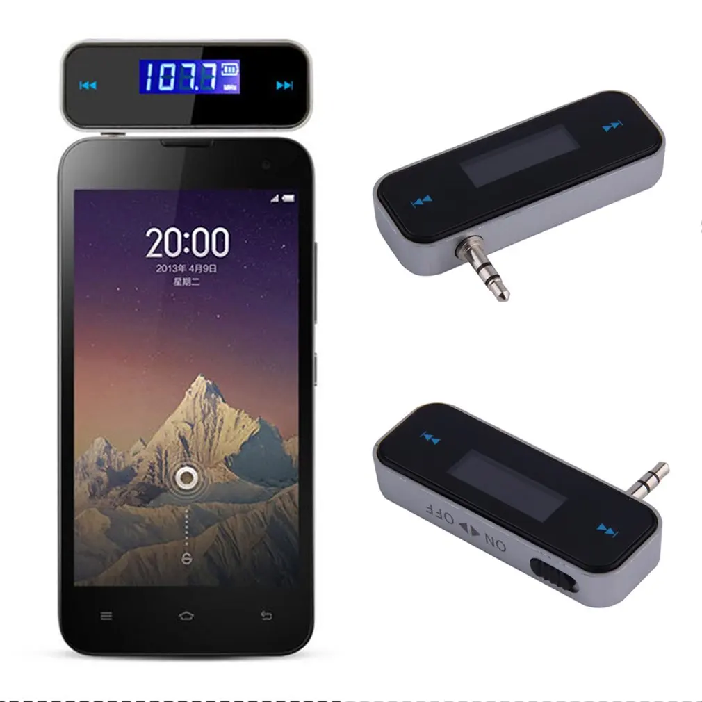 

Mini Pocket Size Car 3.5FM Transmitter Kit Music FM With USB Cable for Mobile Phones LCD Display Car Kit For iPhone