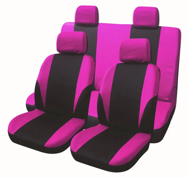 

Universal Car Seat Cover Set 8Pcs Seat Covers Front Seat Back Seat Headrest Cover Polyester Black and Gray 6 Styles Optional