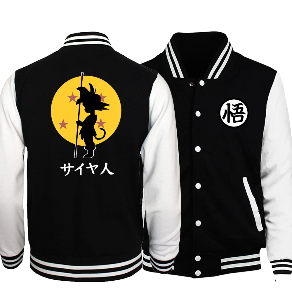 Мужская весенне-осенняя куртка, мужская бейсбольная куртка из японского аниме Dragon Ball Z, Мужская брендовая одежда, пальто, куртка-бомбер в стиле Харадзюку