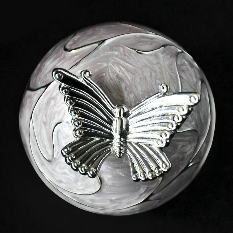 Butterfly Jewelry Box Round European Ring Boxes Princess Earring Bracelet Necklace Organizer Metal Polishing Curve Storage Box