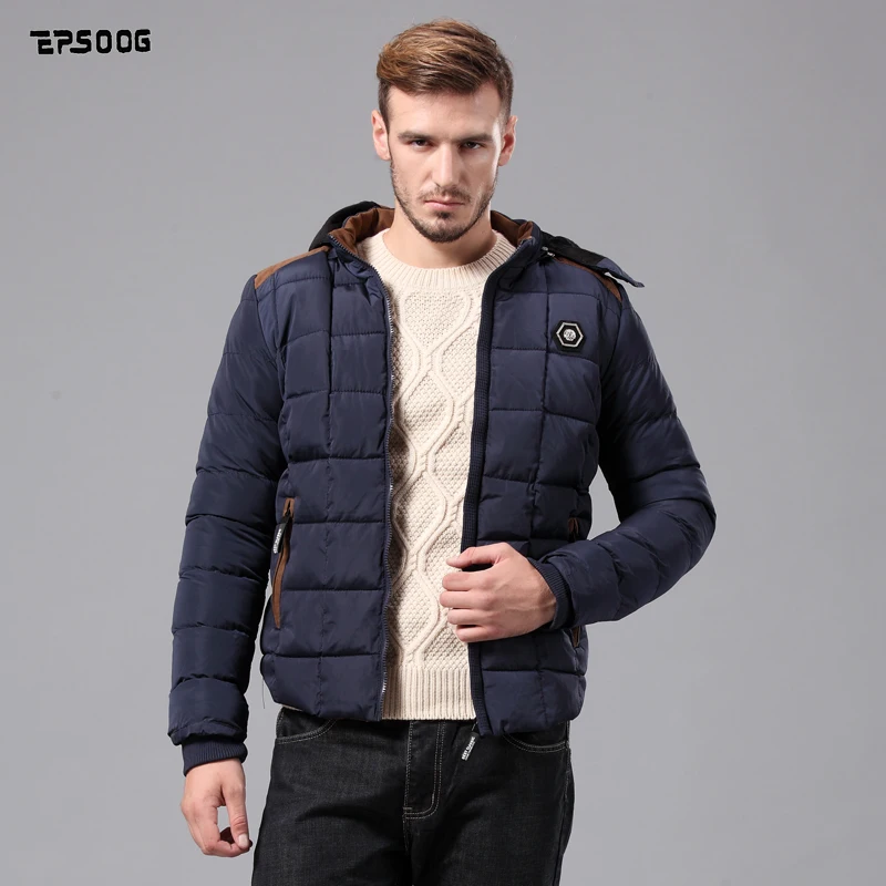 

2016 new Winter jacket Men's parka padded detachable hood plus  warm cotton coat