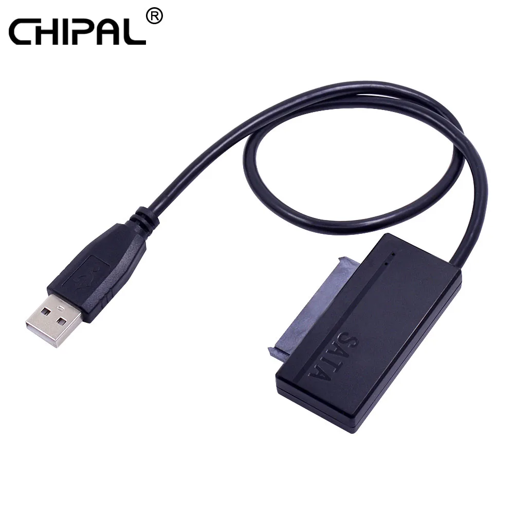 CHIPAL Double LED USB 2.0 to SATA 3.0 22Pin Cable Adapter USB2.0 22 Pin
