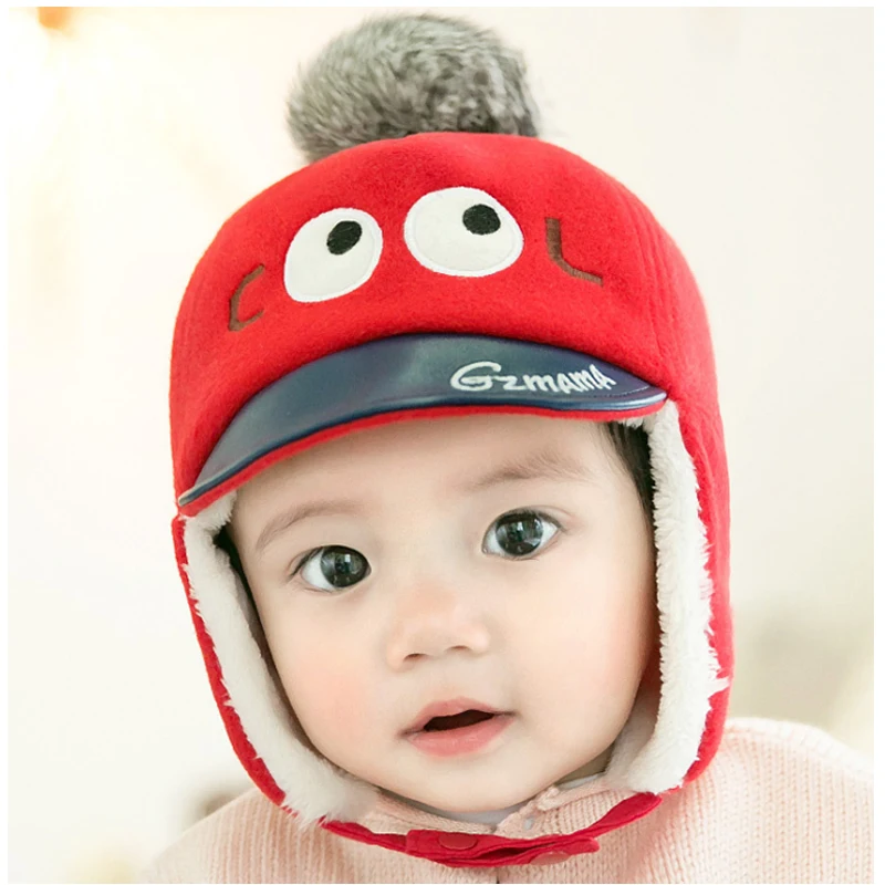 Children’s winter hats Cute imitation Nigeria tongue hat ear muffs cap newborn props baby hats for children Headwear baby caps