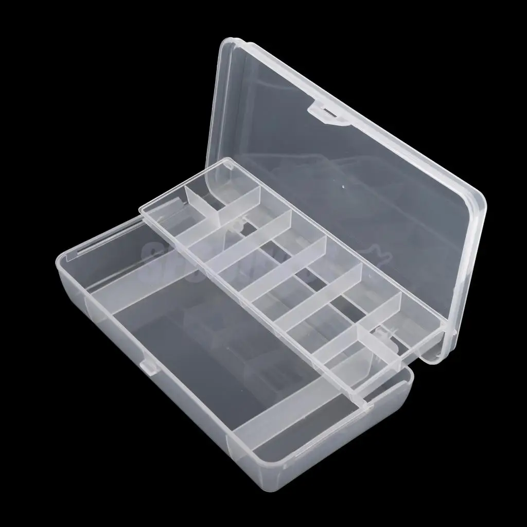 Clear Plastic Box Fishing Lure Tackle Box Double Layer Spinner Bait