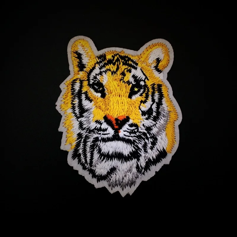 Sale Tiger Patches Embroidered 7.5x5.8cm Applique Badge Stickers