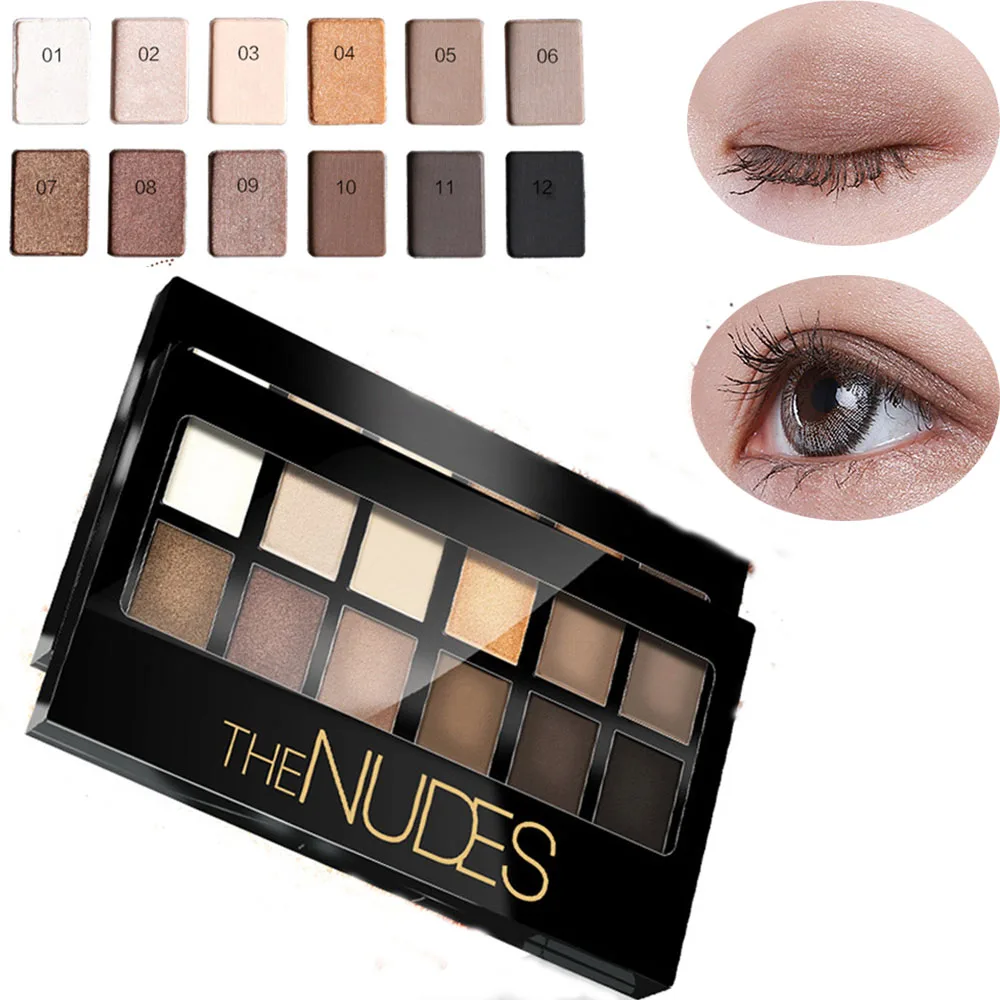 

12 Color Matte Eyeshadow Pigment Eye Shadow Palette Eye Makeup Palette Nude Color Eye Shadow Palette Lady Cosmetic Set