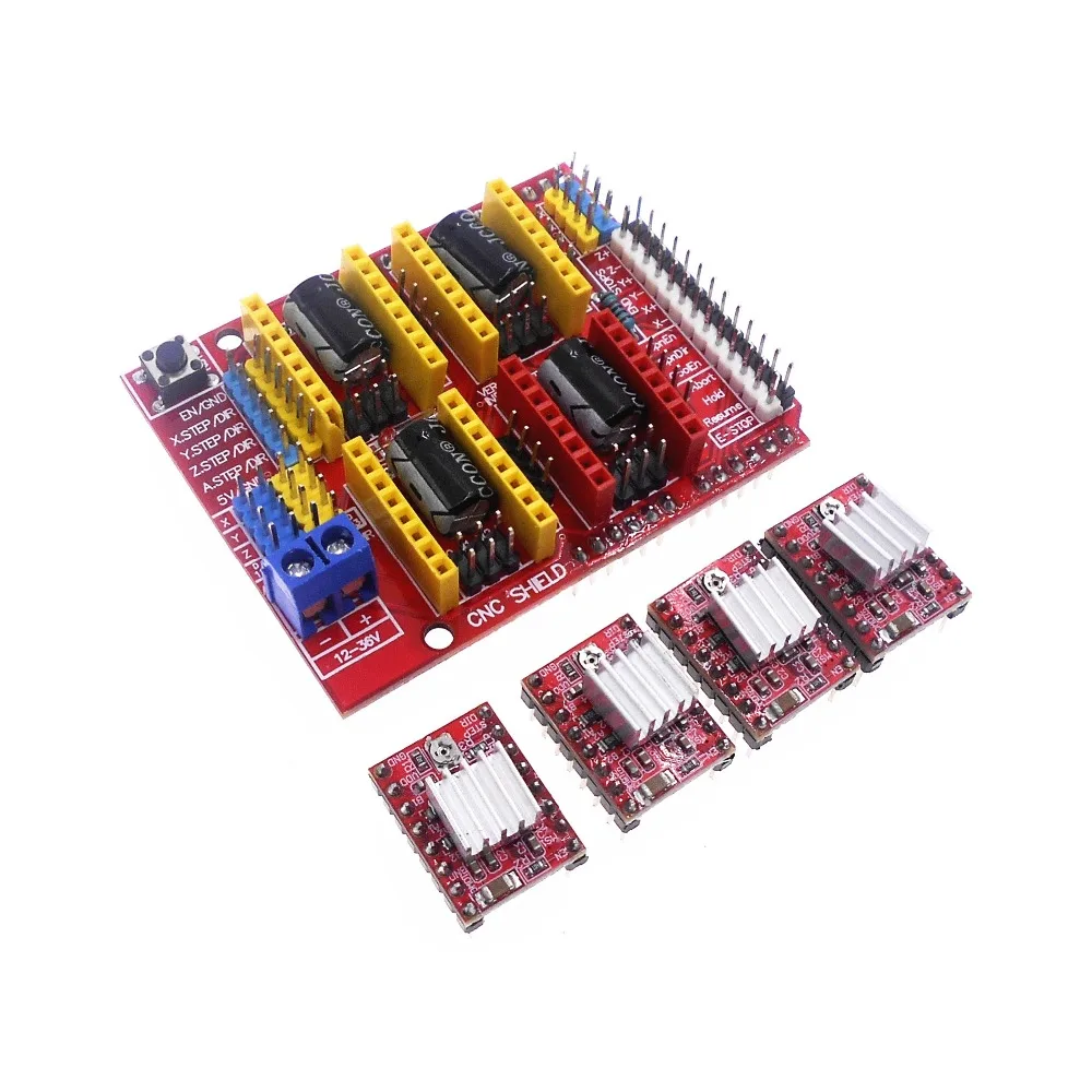 

DuoWeiSi 3D Printer Parts CNC Shield Board + 4pcs A4988 Stepper Motor Driver For 3D Printer kit