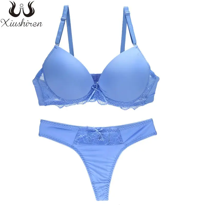 Xiushiren Girls Padded T-shirt Bra & Brief Sets Push Up Seamless Sexy Women Lingerie Bra G-string Soft Underwear Thong 36-42 BC Xiushiren Girls Padded T-shirt Bra & Brief Sets Push Up Seamless Sexy Women Lingerie Bra G-string Soft Underwear Thong 36-42 BC