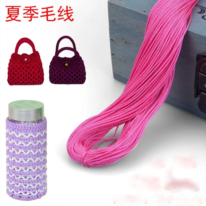 

Dia.1mm 600g/lot Women bag knitting yarn Hollow Line Chinese Knot Clasps Line Nylon Yarn Knit Nylon Cord Thread Package Line