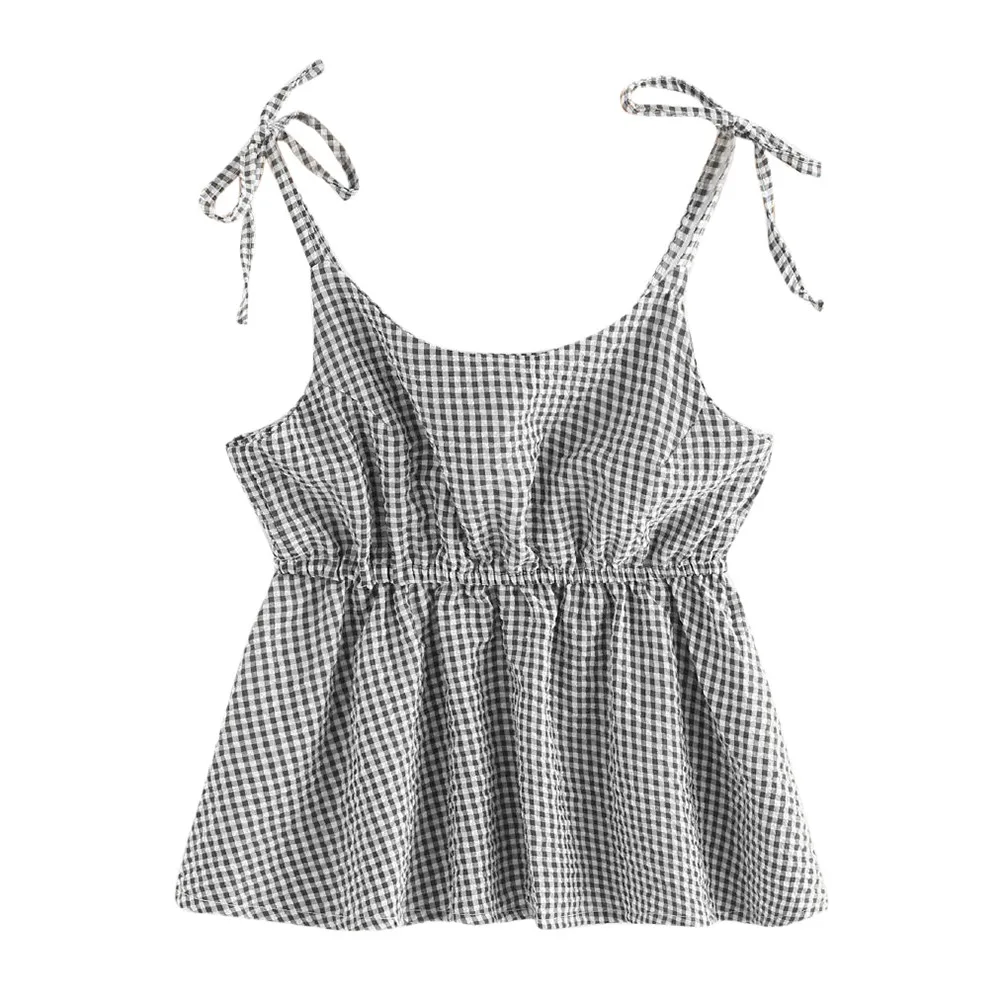 

Women's Sleeveless Vest Trend Bow Tie Top T-Shirts Chaleco sin mangas de mujer Gilet sans manches femme #YL1