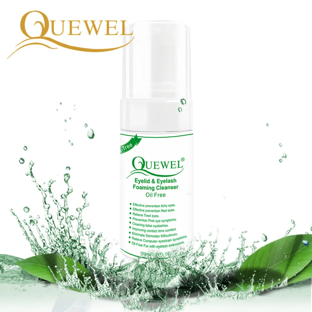 Ceny 100ml przedłużanie rzęs szampon do mycia profesjonalne do powiek rzęsy pianka czyszcząca pojedyncze rzęsy Quewel zmywacz do makijażu narzędzia