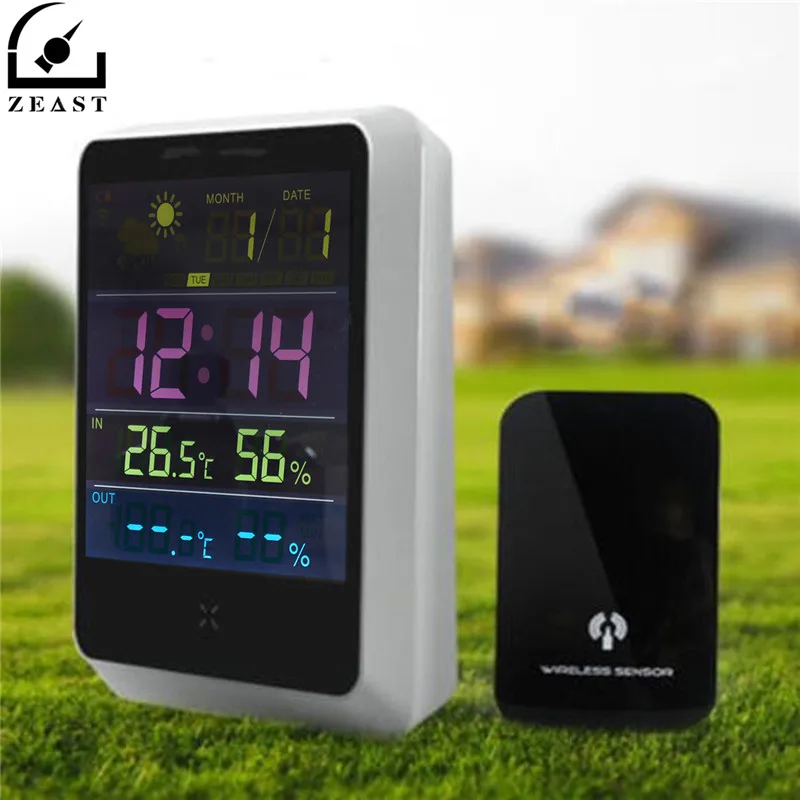 

Digital Weather Station Meter Wireless Thermometer Sensor Humidity Indoor Temperature With LED Screen Date Time Display