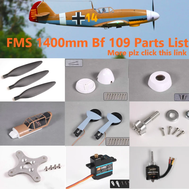 

FMS 1400mm 1.4m Bf109 Bf 190 Parts Propeller Spinner Motor Shaft Board Mount Landing Gear Retract etc RC Airplane Plane Aircraft