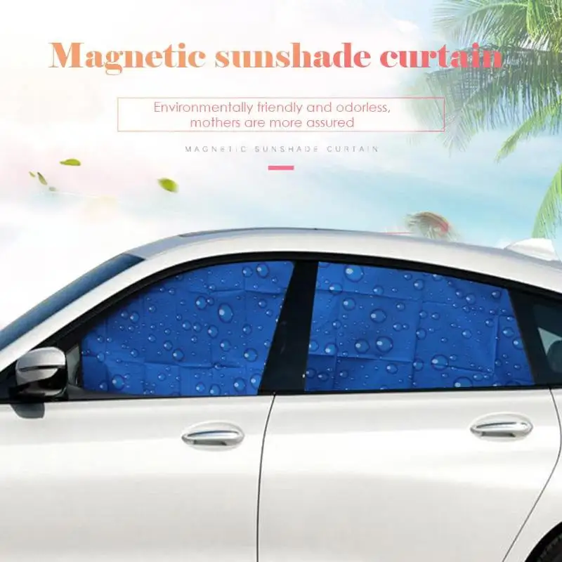 

Car Sun Shade Magnetic UV Protection Curtain Side Window Sun Visor Auto Styling Environmentally Friendly Silver Cloth Material