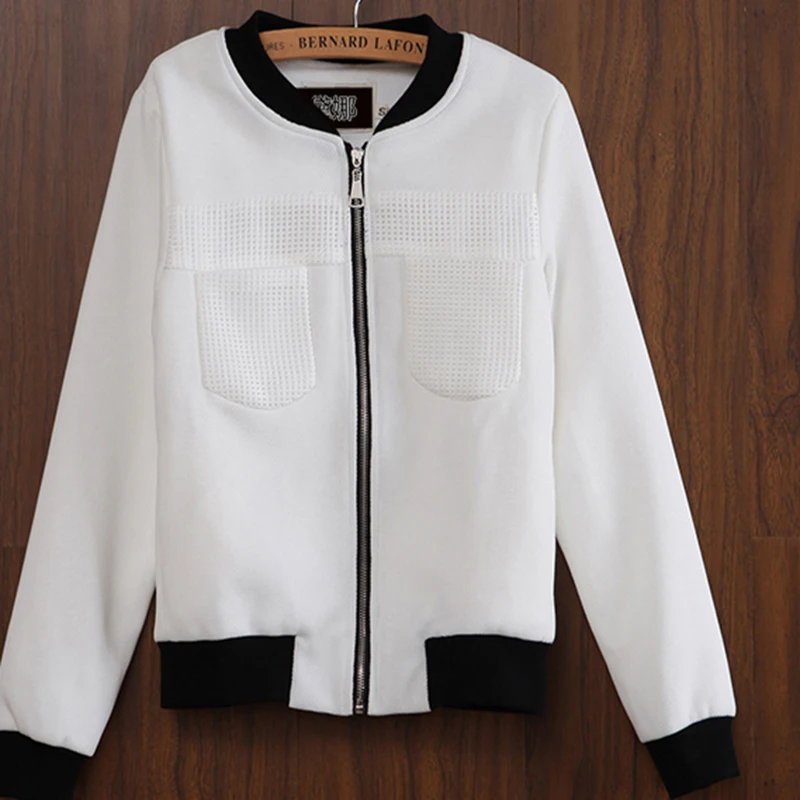 2018 Spring Long Sleeve Bomber Jacket Women Baseball Jacket Slim Plus Size Harajuku Zipper Basic Solid Jacket Coat Streetwear