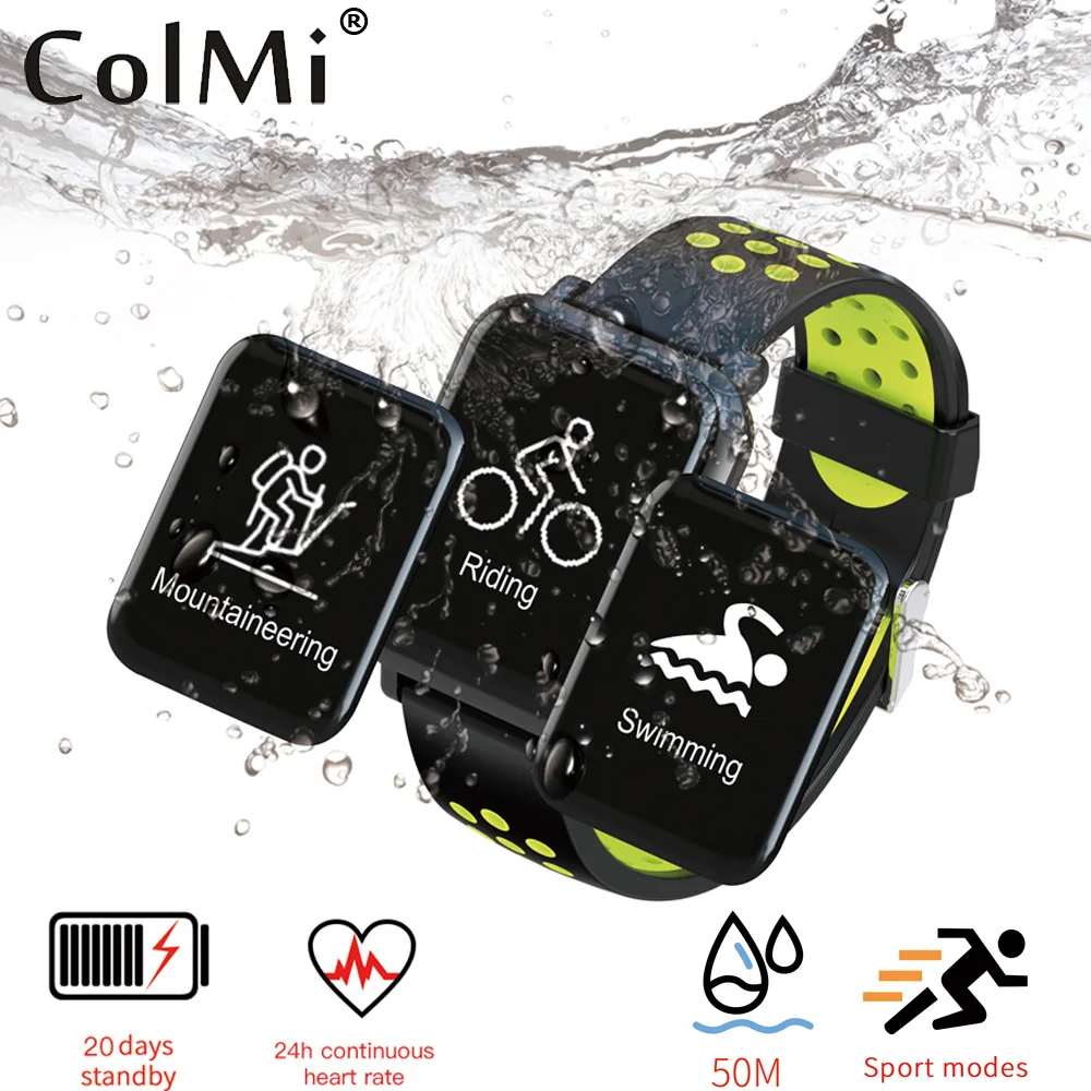 

ColMi Smart Watch SN60 Heart Rate Monitor Smart Fitness Bracelet Watch Blood Pressure IP68 Waterproof Smartwatch Pk Fitbits