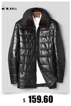 Gours, Зимние Куртки из натуральной кожи для мужчин, модный бренд, черные мужские Куртки из натуральной овчины, теплые зимние куртки, новое поступление