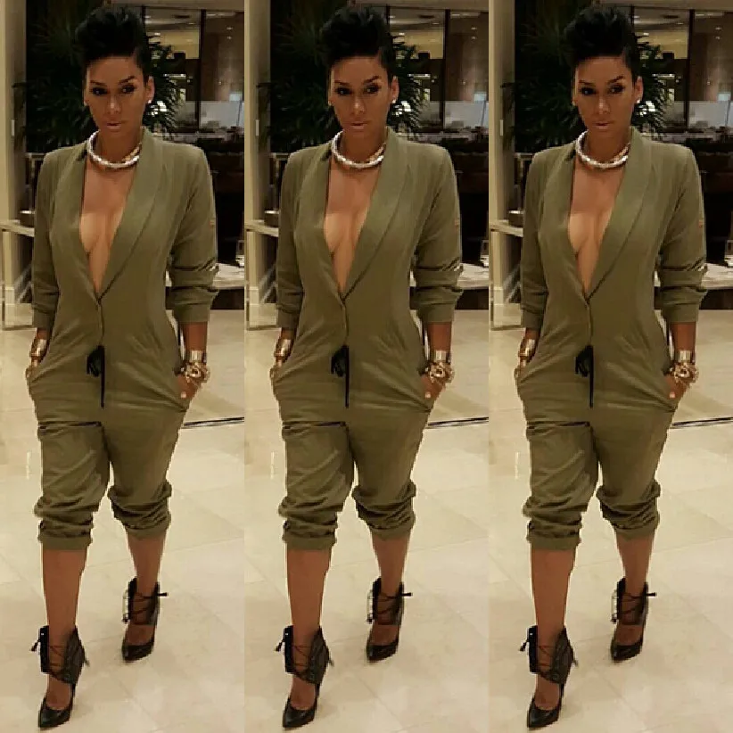 plus size army green jumpsuit