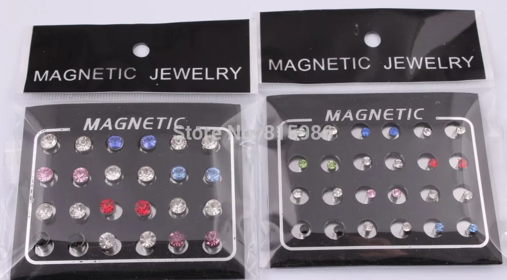 free shipping 48pcs 3/5mm mix color circle crystal earring