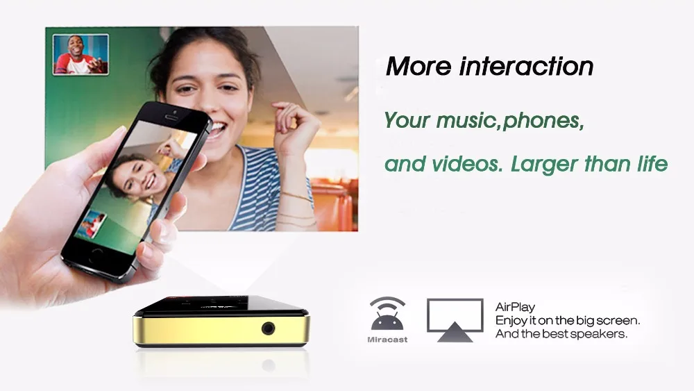 13H96-P  Amlogic S905 4K DLP project double wifi Bluetooth4.0 touch button keystone correction hd in OS5.1