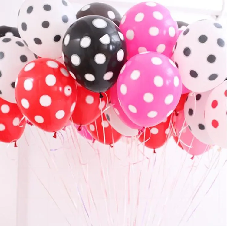 

100pc Ladybug Black Spot Red Polka dot latex balloons globos party gifts Birthday baloons baby shower decor lady bug Gift 12inch