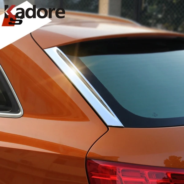Для Audi Q3 2012 2013 2014 ABS Chrome сзади Spolier хвост окно сбоку Треугольники Столп Обложка
