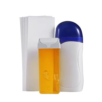 

Depilatory Roll On Wax Heater Warmer US Plug +100g Wax Cartridge Honey+30Pcs Epilator Paper Waxing Hair Removal Mini Wax Warmer