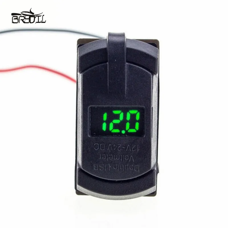 Двойной USB разъем для автомобиля рокер переключатель панель с Напряжение