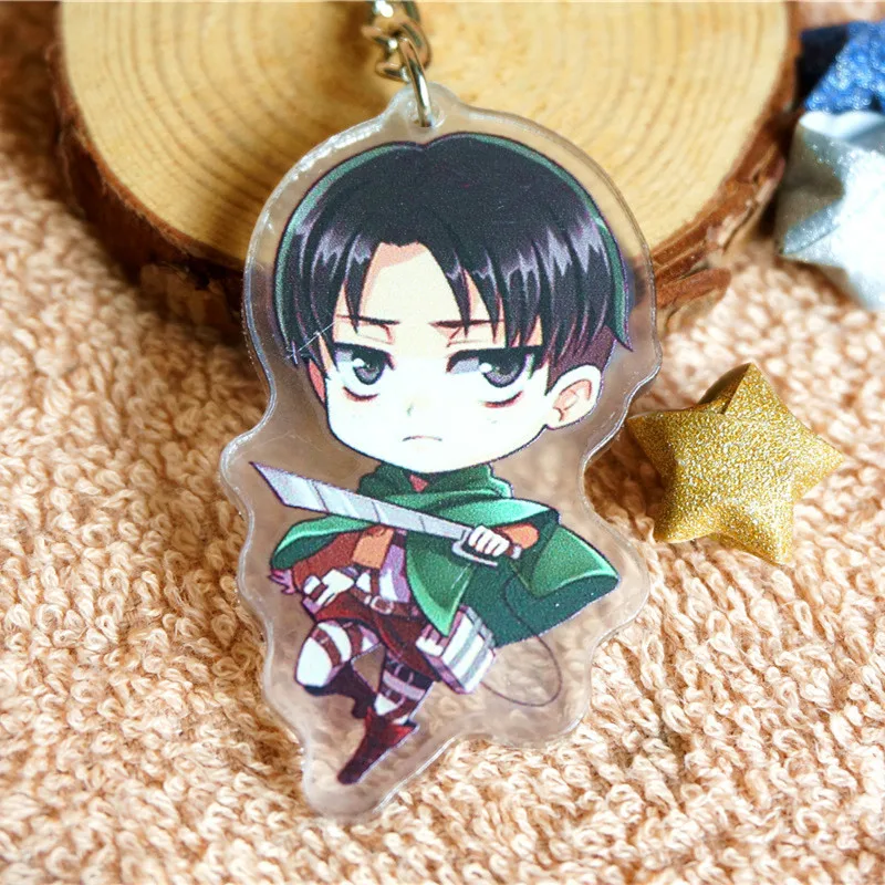 

Animtation Attack on Titan Keychain Shingeki no Kyojin Figure Key Chain Acrylic Pendant Car Key Accessories Key Ring