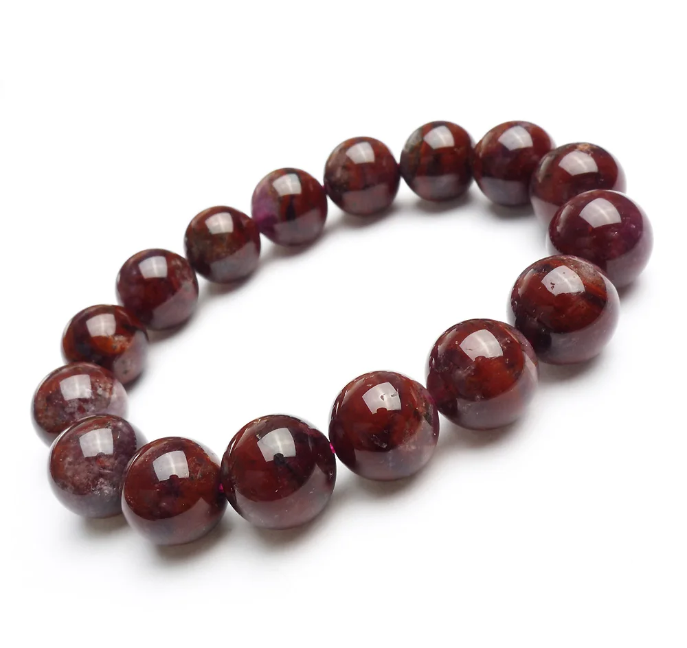 

Genuine Natural Canada Auralite 23 Red Purple Round Beads Bracelet 13mm Crystal Women Men Stone Rarest Bracelet Jewelry AAAAA
