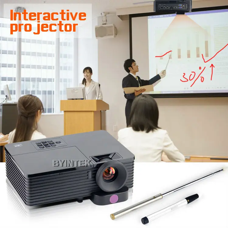 Education business 4k home theater Built in infrared interactive electronic  HDMI HD 3D DLP Projector Proyector beamer for school|projector  alarm|projector babyprojector mitsubishi - AliExpress