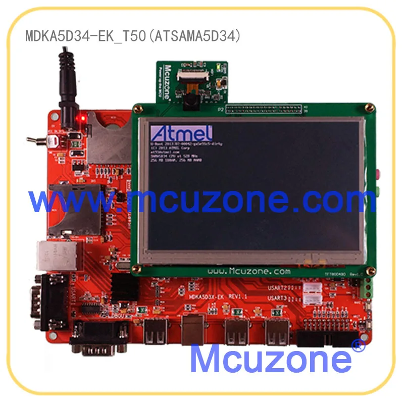 Atsama5d34 mdka5d34-ek Development Kit, 536 мГц Cortex-A5 Процессор, 256 МБ ddr2, 256 МБ NAND, hs USB, isi (ov2640), GMAC Ethernet, 4 xuart