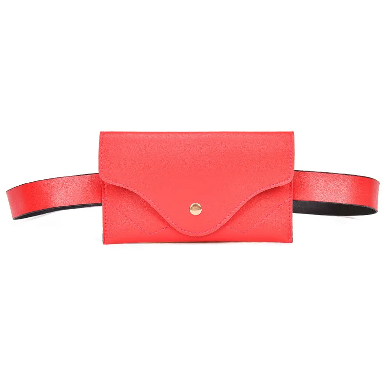 BONAMIE красный кожаный Fanny Pack 2018 модные женские туфли пояс сумка для девочек Женский Регулируемая Pu талии сумка небольшой лоскут Грудь сумка