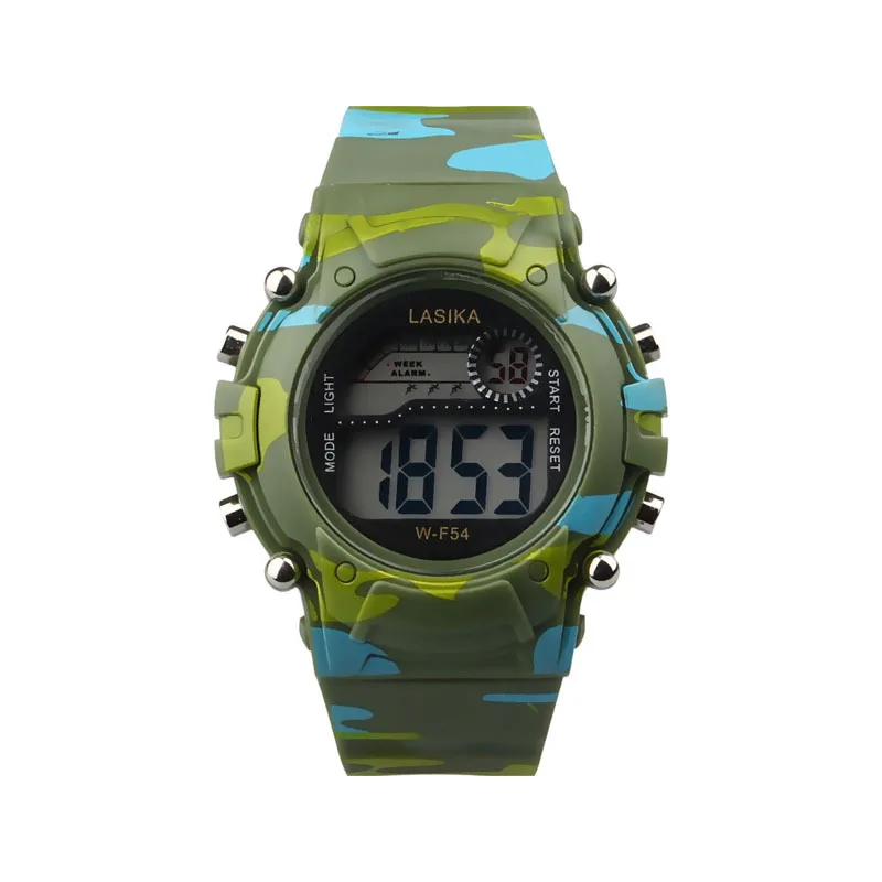 

New Fashion Children Watches Camouflage Style Boy Girls LED Digital Analog Quartz Alarm Date Watch Rubber Sport Military Watch
