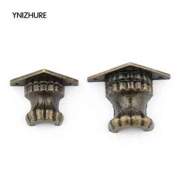 

YINZHURE 30pcs 27*33mm 30*29mm Antique bronze jewelry wooden box decorative foot leg angle protective clothing cabinet hardware