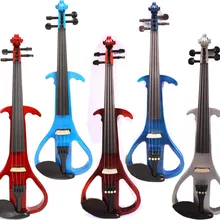 Новинка 4/4 электрическая скрипка из твердой древесины профессиональный звук активный звукосниматель полный размер Тихая скрипка эбеновые крепления 5 цветов