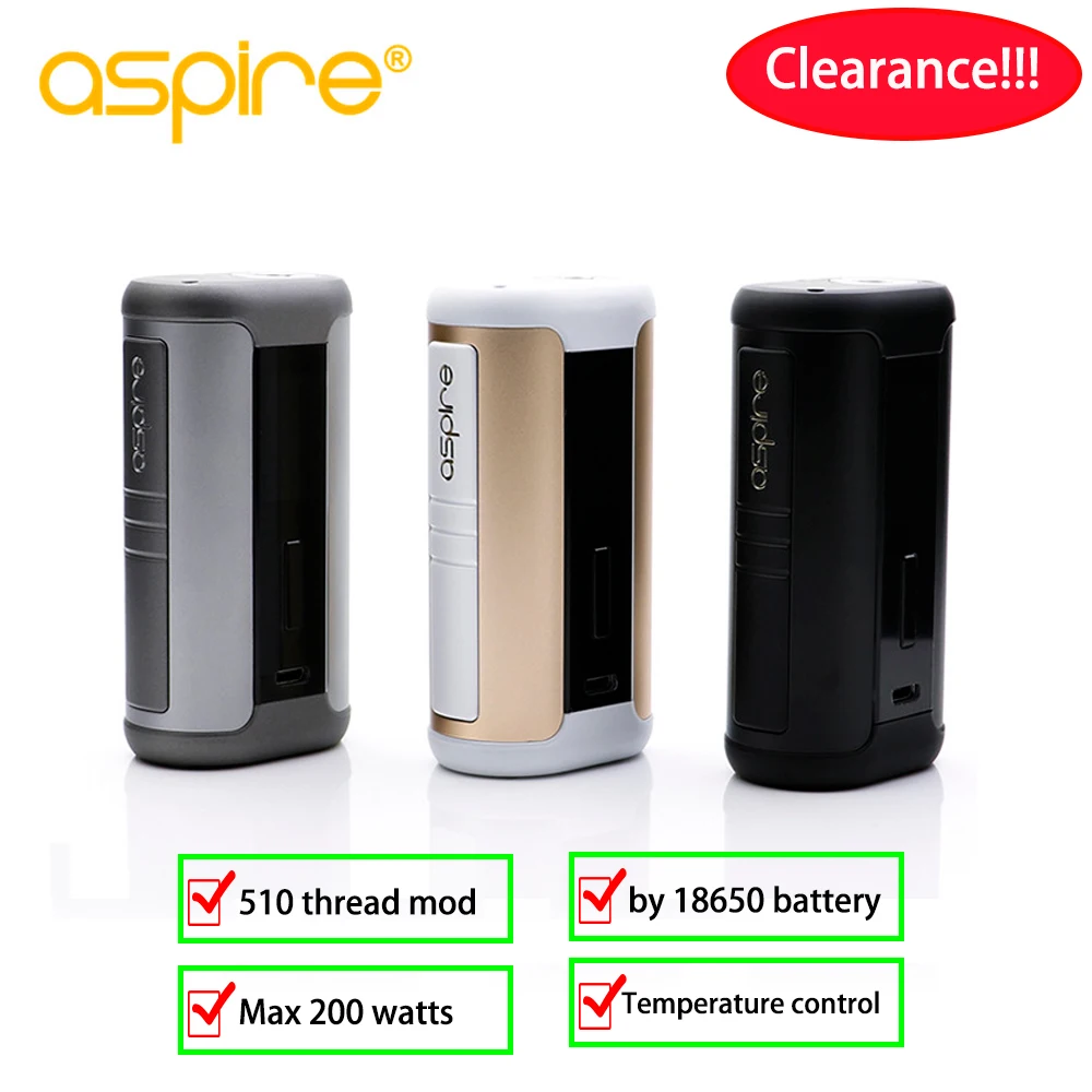 

Clearance! Aspire 200W Speeder mod TC Vape by dual 18650 battery electronic cigarette vape Boxing Mod 510 thread vaping mods