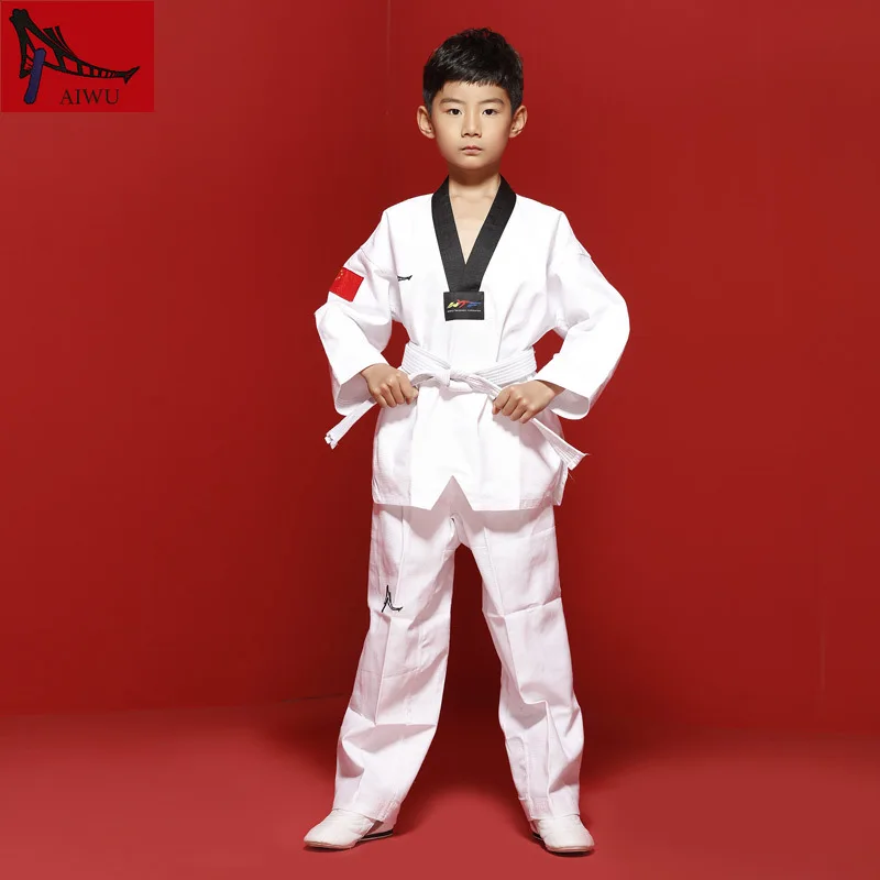 Горячая Распродажа WTF Tae Kwon Do Dobok детская одежда ITF Униформа для тхэквондо размер