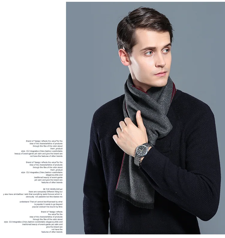 Дизайнерские бренды люксовые мужские повседневные клетчатые шарфы искусственный кашемир мужские теплые шерстяные зимние шарфы
