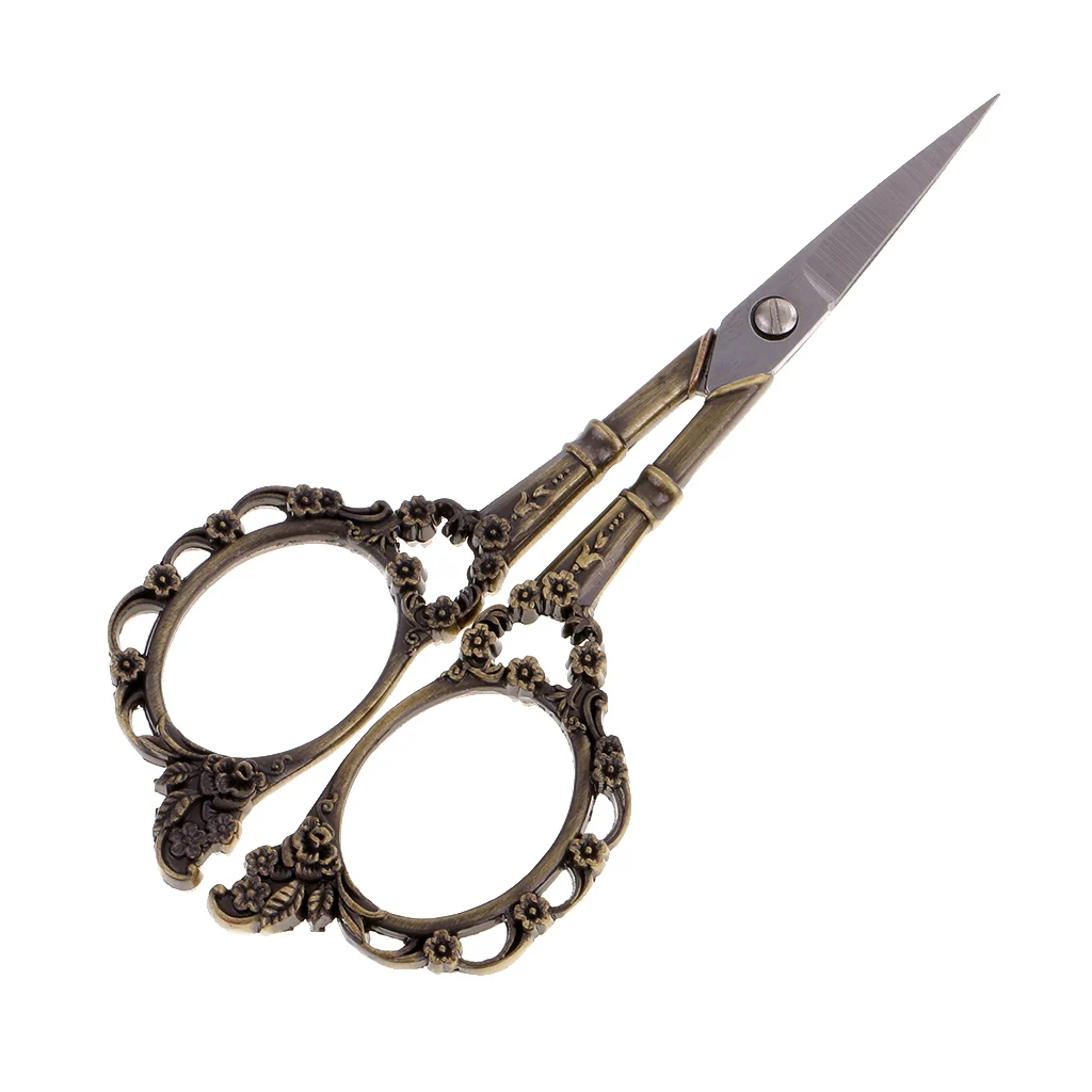 Handicraft Scissors Plum Pattern Vintage Sewing Shears Stainless Steel Sewing Scissor DIY Craft Cut Tool