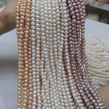 

Natural Freshwater Pearl Beads High Quality 36cm Punch Loose Beads for DIY Women Necklace Bracelet Jewelry Making 3 Color