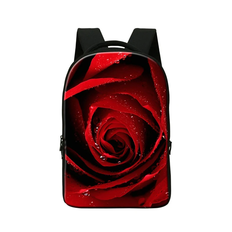 

personalized Computer back packs for girls,Red rose flower printing Laptop Sleeve 14 Inch,travel bag for teen girl backpacks