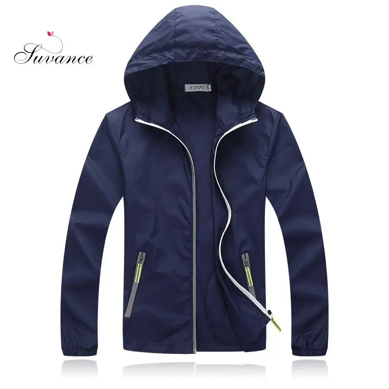 

Suvance Spring Summer Casual Sunscreen Thin Windbreaker Solid Color Bige Size M-4xl Couples Basic Quality Outwear
