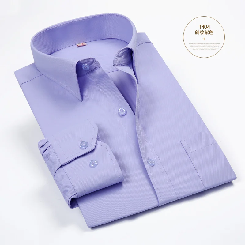 Модная брендовая мужская модная одежда мужские s с длинным рукавом рубашки мужские однотонные с отложным воротником Формальные рубашки для мужчин - Цвет: 1404