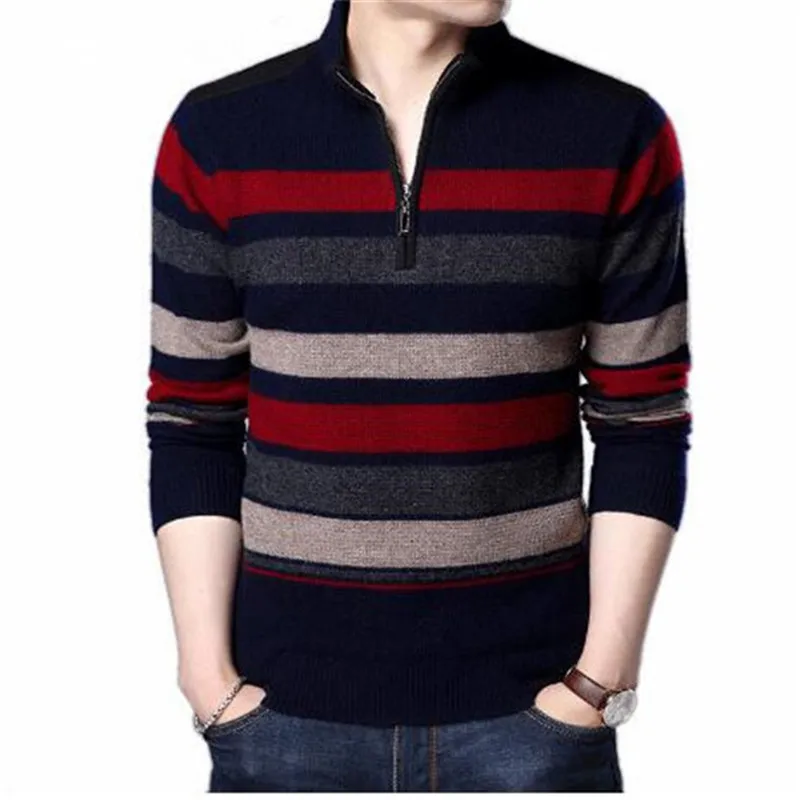 

Mens Sweaters And Pullovers Pure Merino Wool Sweater Men 2018 Winter Thick Warm Zipper Turtleneck Cashmere Pullover Men