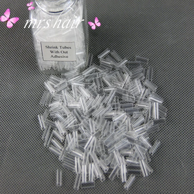 

I Tip Hair Extensions Kits Strong Shrink Tubes 3.5X10mm Transparent Color 500pcs/Bottle Used For I Tip Hair Extensions