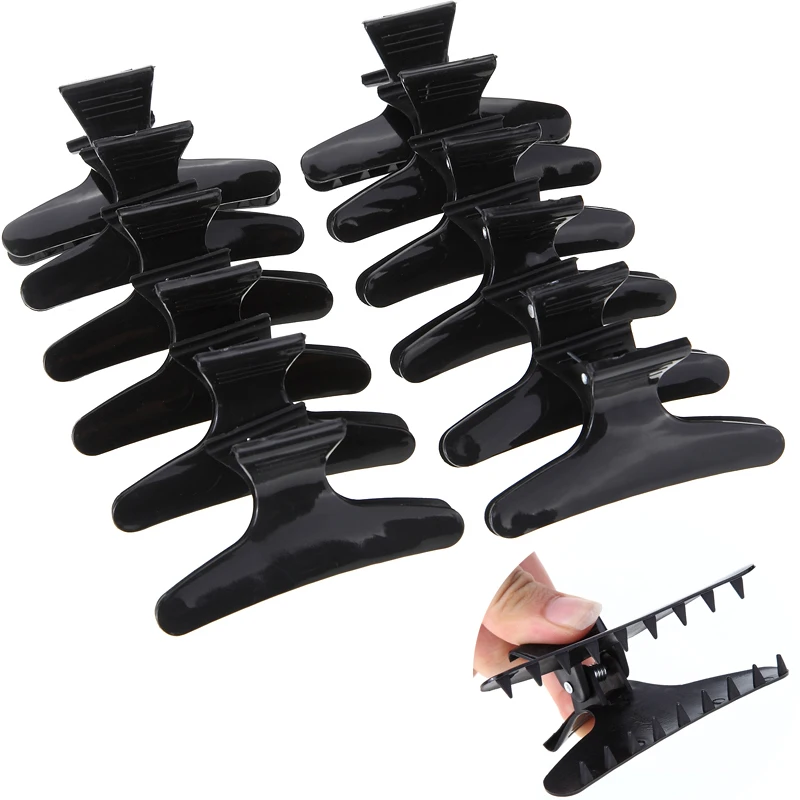 

Black Butterfly Hair Clips For Girls Plastic Section Clamps Hairpins Design Styling Tools Women Pro Salon Hairdressing Tool