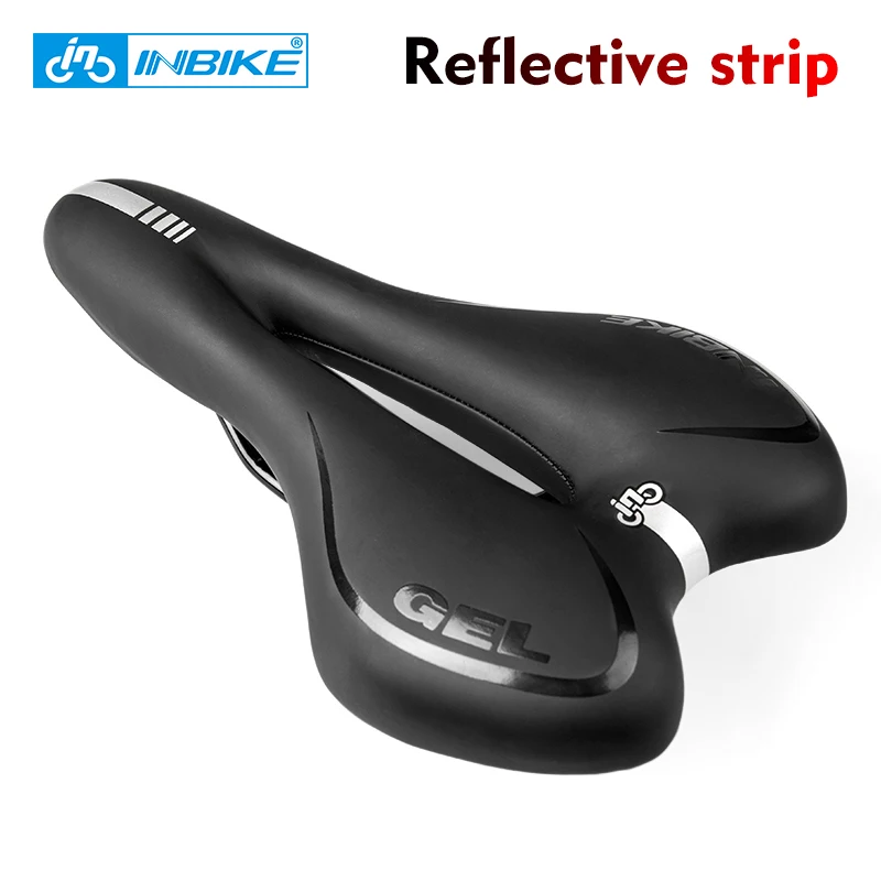 

INBIKE Comfortable Bicycle Seat Silicone Skidproof Wide Cycling Saddle MTB Mountain Road Bike Saddle Pad Silica Gel Cushion