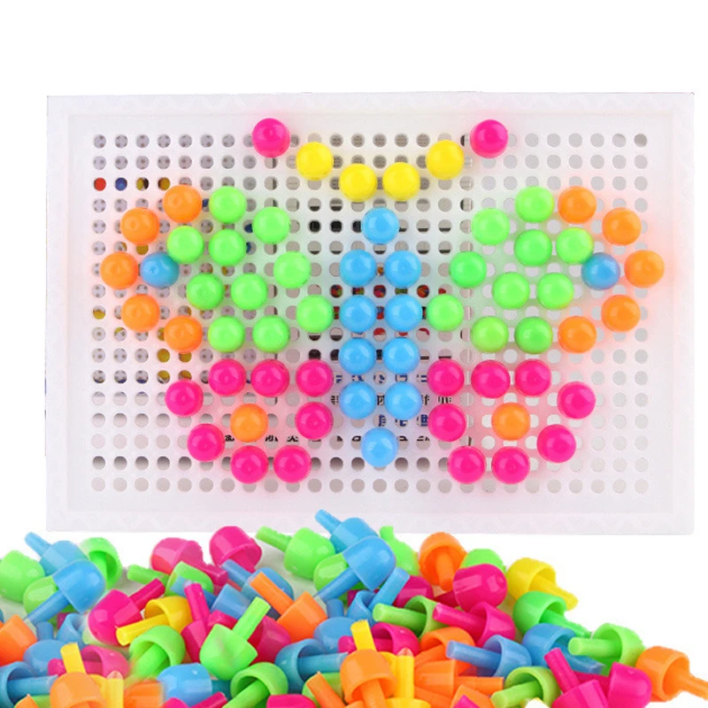 

67 Pcs Mushroom Nail Kit Puzzle Games Toys Intellectual 3D Mosaic Picture Puzzle Toy Children Composite Educational Toys